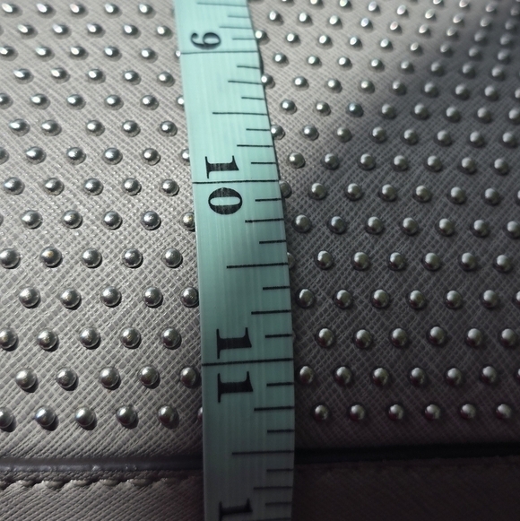 $298 Michael Kors Signature Tote Handbag Jetset Studded Women Leather Gray Rare - Picture 9 of 16